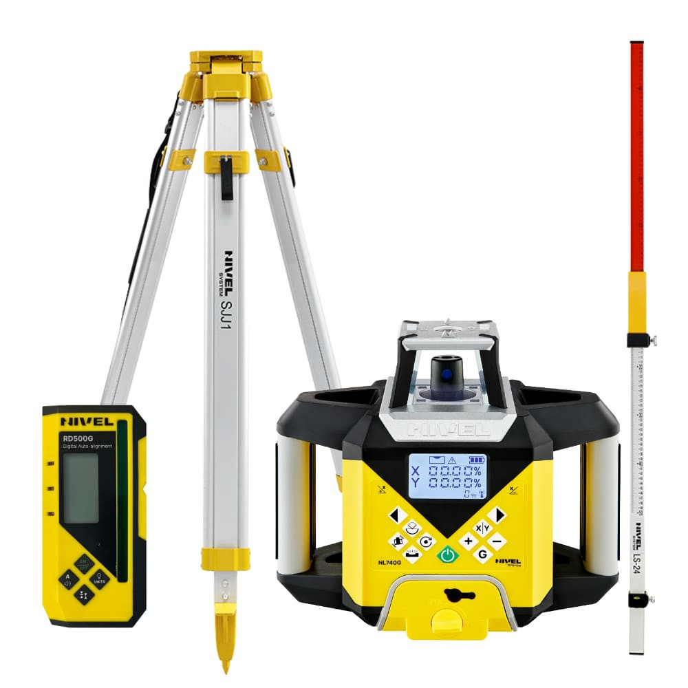 Laser leveler Nivel System NL740G DIGITAL - KIT tripod SJJ1 staff LS24 | Great Price | Online Store - Norwit.pl