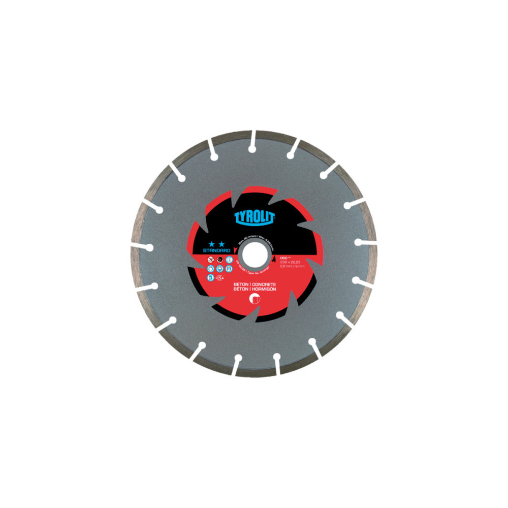 Tarcza diamentowa TYROLIT STANDARD DCC 150 X 2,6 MM | Dobra Cena | Sklep Online - Norwit.pl Tarcza diamentowa TYROLIT STANDARD DCC 150 X 2,6 MM | Dobra Cena | Sklep Online - Norwit.pl