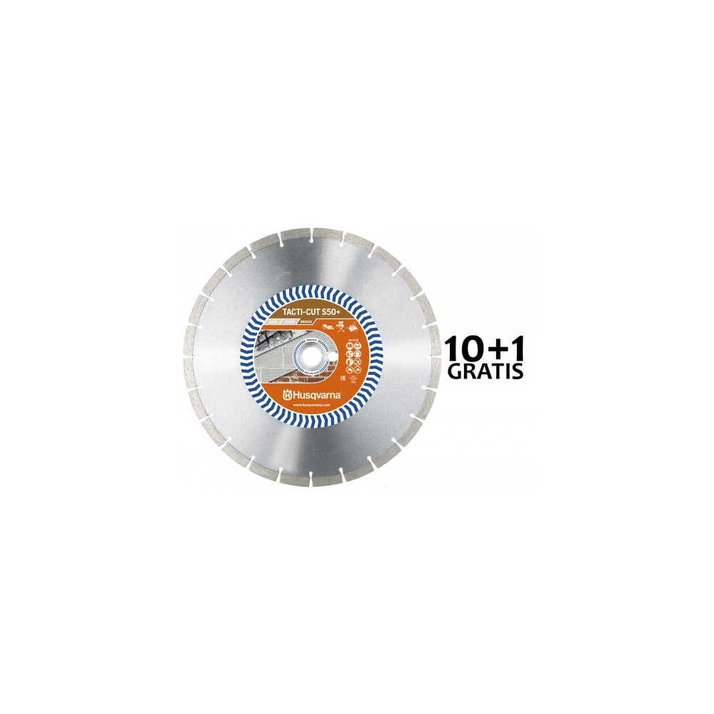 HUSQVARNA TACTI-CUT S50 PLUS 350 MM set of diamond discs COMPLETE of 10 plus 1 FREE. | Great Price | Online Store - Norwit.pl HUSQVARNA TACTI-CUT S50 PLUS 350 MM set of diamond discs COMPLETE of 10 plus 1 FREE. | Great Price | Online Store - Norwit.pl
