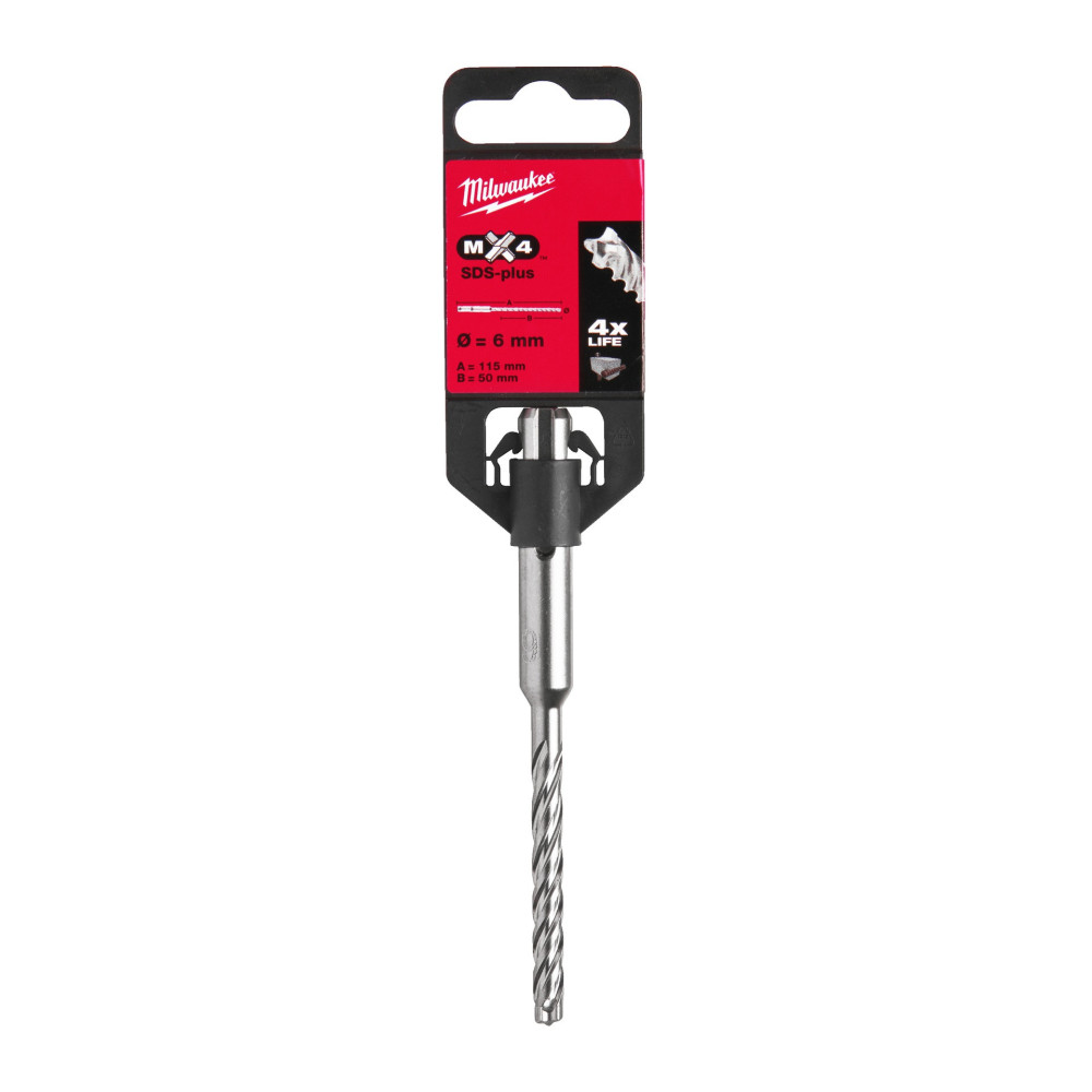 Wiertła SDS-Plus MX4, 4-ostrzowe  Milwaukee | SDS-Plus MX4 6 x 115 - 1 pc | Dobra Cena | Sklep Online - Norwit.pl