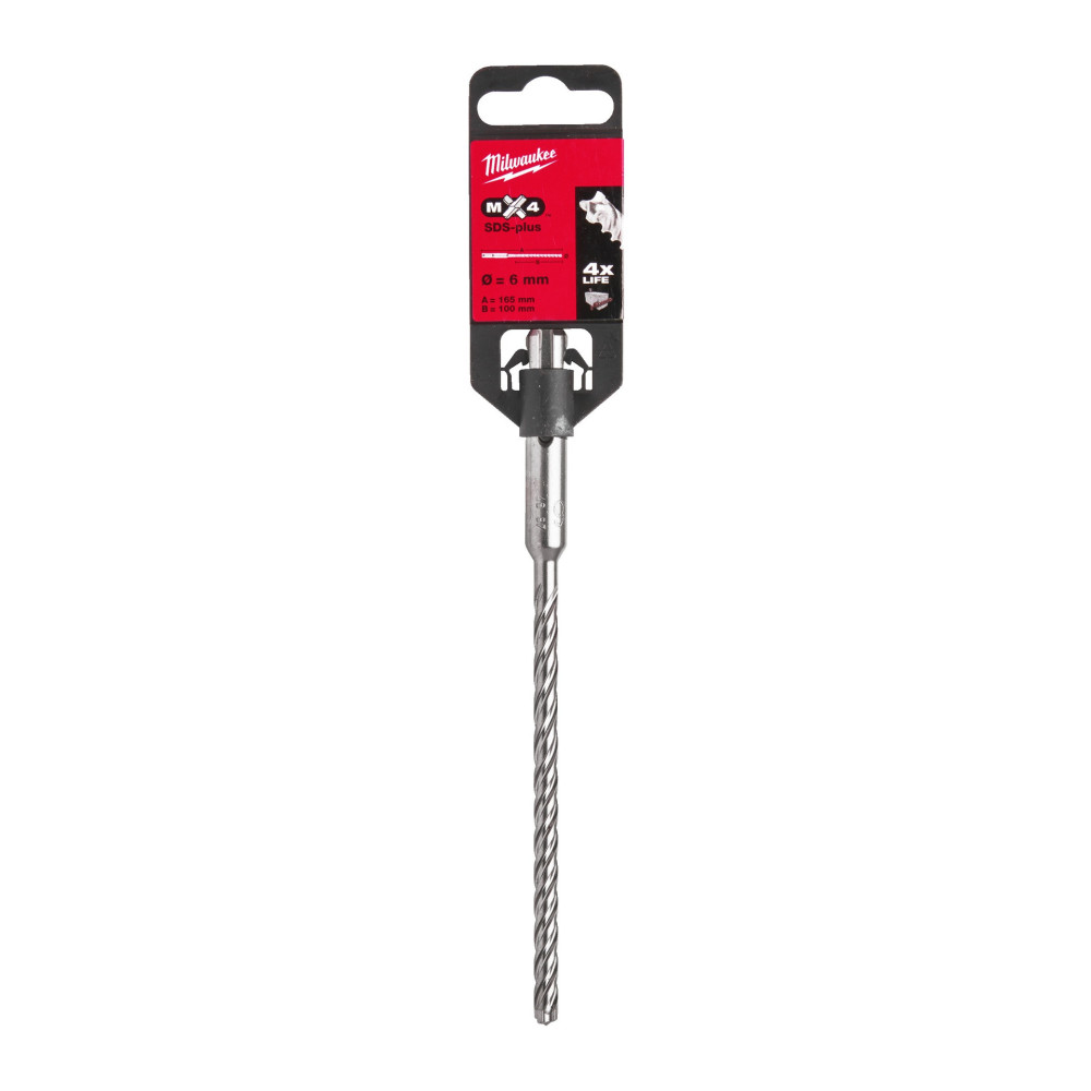 Wiertła SDS-Plus MX4, 4-ostrzowe  Milwaukee | SDS-Plus MX4 6 x 165 - 1 pc | Dobra Cena | Sklep Online - Norwit.pl