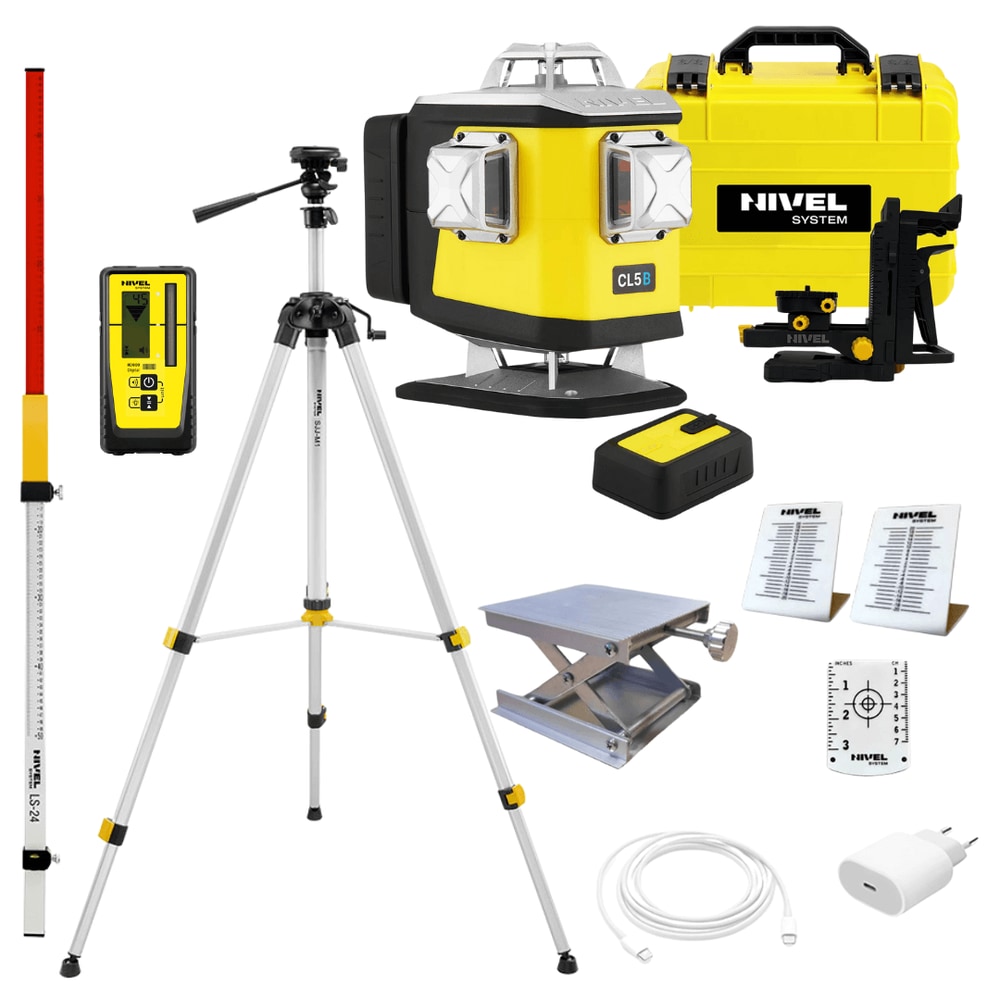 ZESTAW Laser krzyżowy Nivel System CL5B + statyw SJJ-M1 EX + czujnik CLS-300 Digital + łata LS-24 — zdjęcie 1 z 6