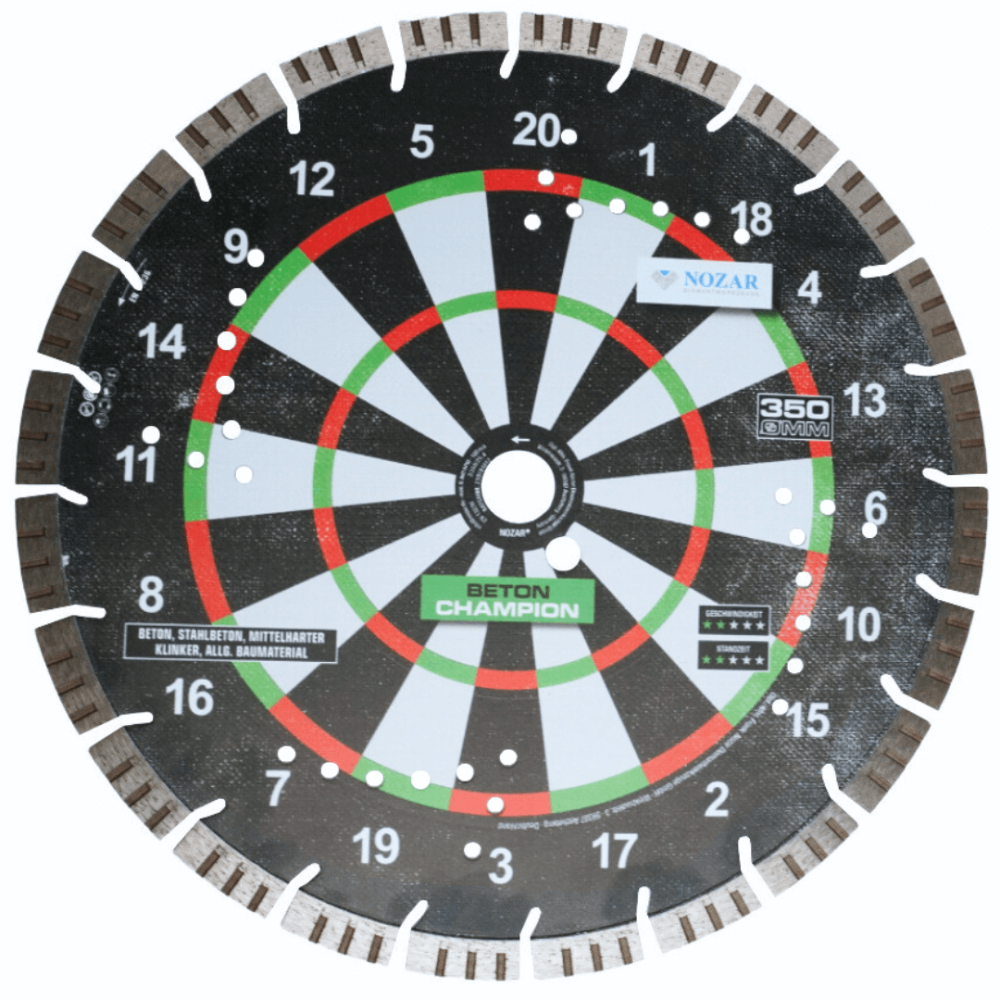 Zestaw Dart - x3 Tarcza diamentowa do kostki brukowej Nozar Beton Champion + x6 dart