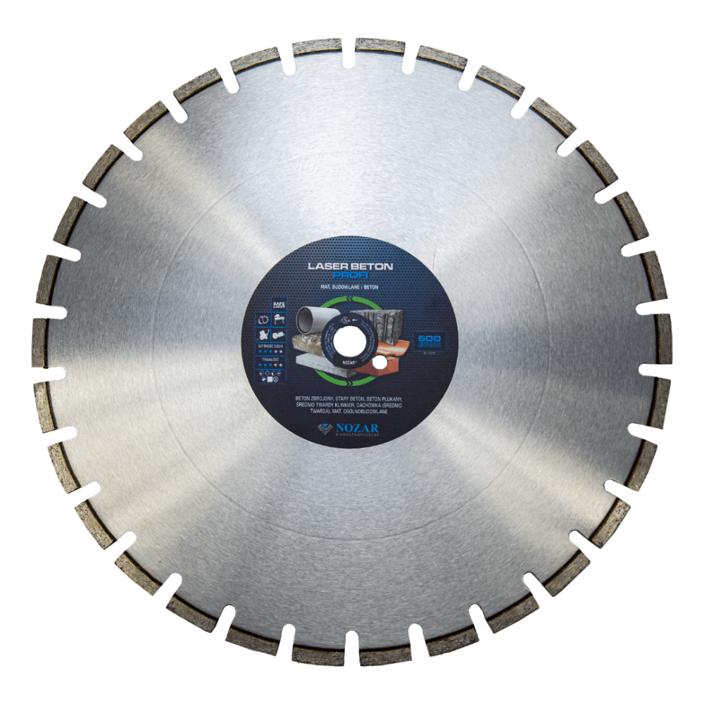 Tarcza diamentowa Nozar Laser Beton Profi 500 mm | NORWIT.PL