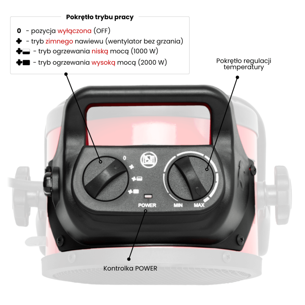 Toolsa electric heater TA-ER2C | NORWIT.PL