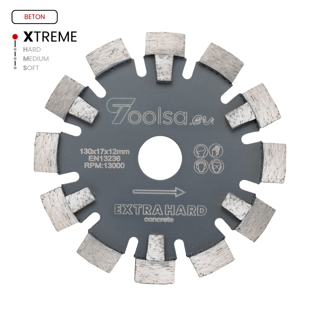 Frez do ogrzewania podłogowego Toolsa LASER-HC 130 x 17 mm (bardzo twardy beton) — zdjęcie 1 z 2