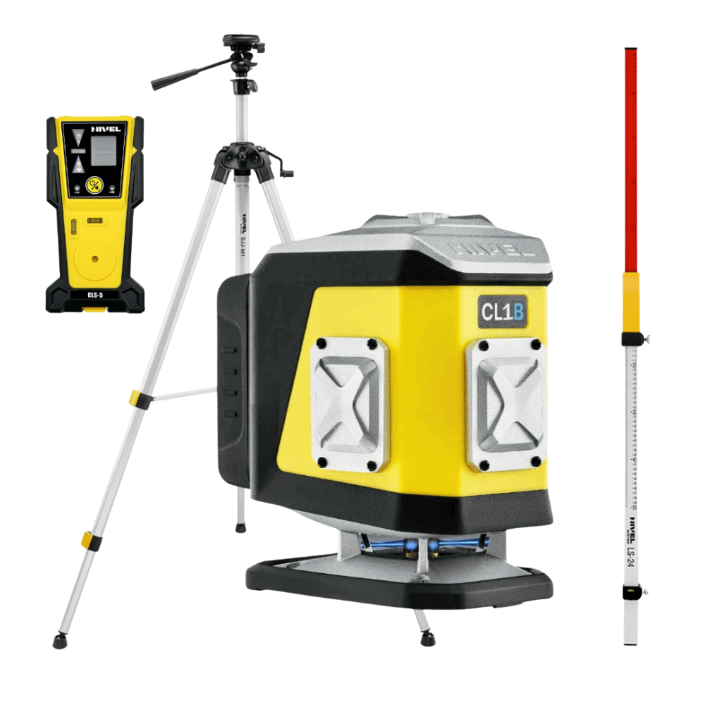 ZESTAW Laser krzyżowy Nivel System CL1B niebieski + statyw SJJ-M1 EX + tyczka LS-24 + odbiornik CLS-4 | Dobra Cena | Sklep Online - Norwit.pl