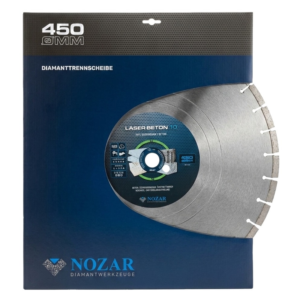 Tarcza diamentowa do betonu zbrojonego Nozar Laser Beton 10 (450 x 25,4 mm)