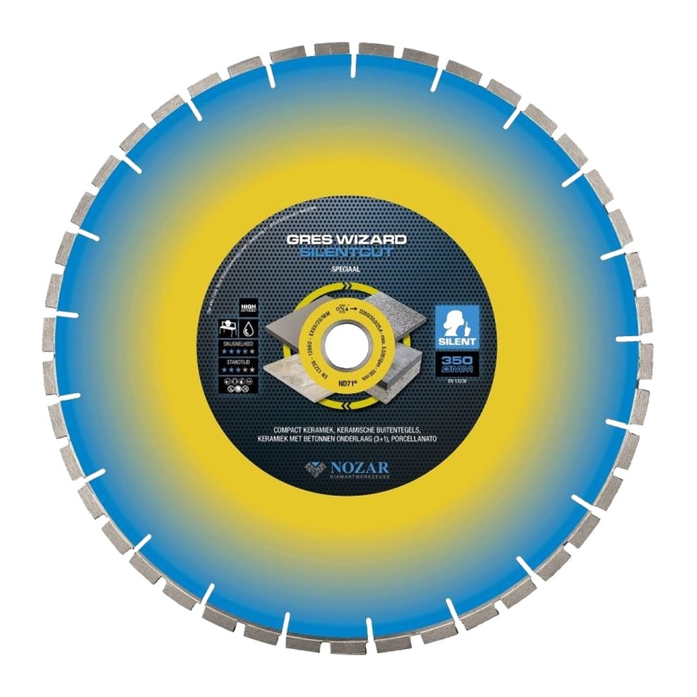 Nozar Gres Wizard Silentcut Diamond Blade for Porcelain Tiles (350 x 25.4 mm)