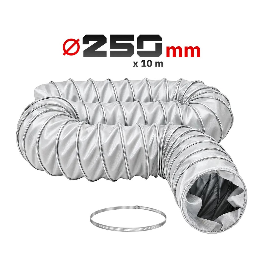 Przewód elastyczny do nagrzewnic Toolsa ⌀250 mm × 10 m z opaską zaciskową (TA-DV20 | TA-DV30) — zdjęcie 1 z 4