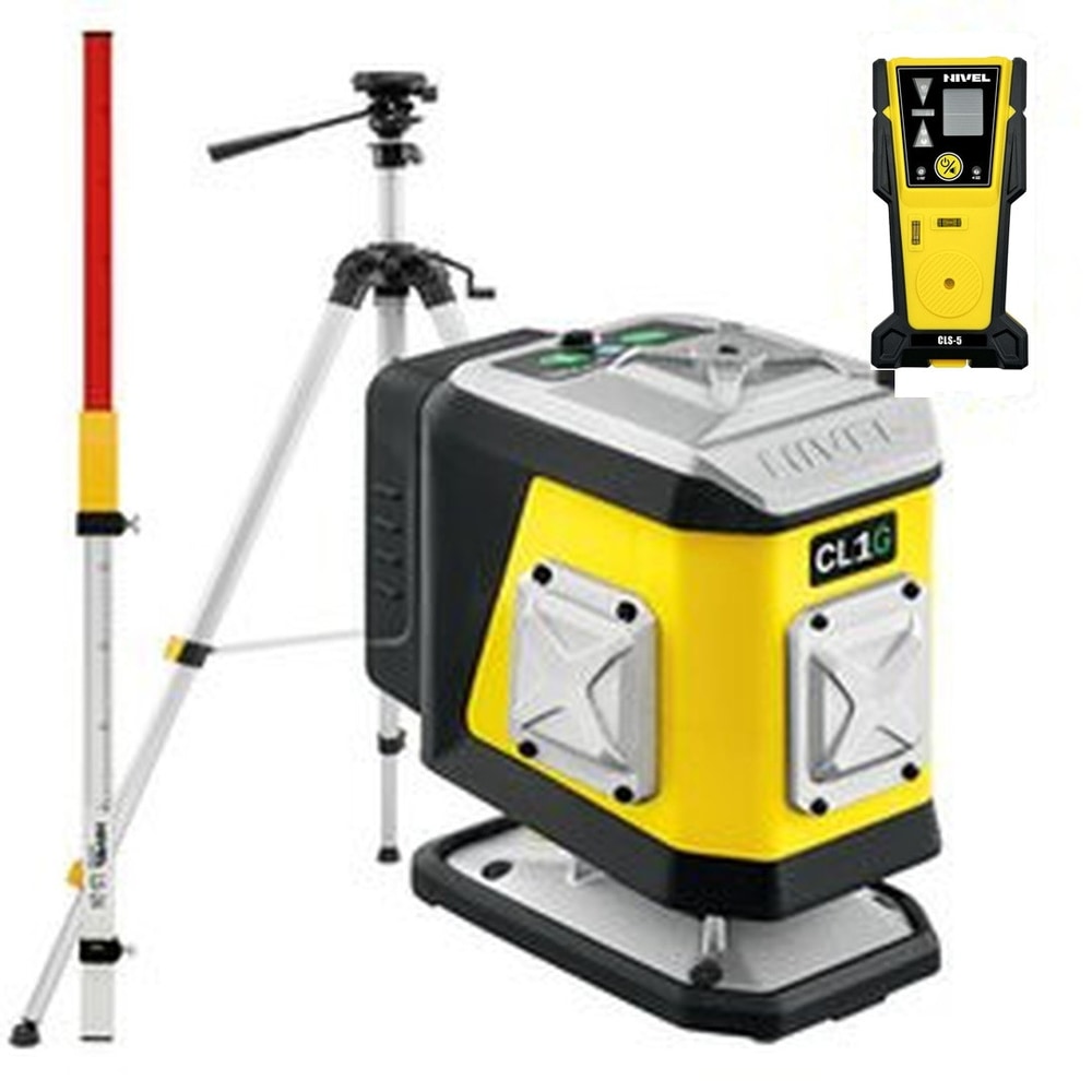 ZESTAW Laser krzyżowy Nivel System CL1G zielony + statyw SJJ-M1 EX + tyczka LS24 + odbiornik CLS-5 — zdjęcie 1 z 4