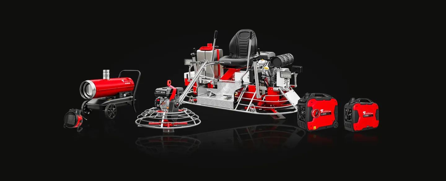 Maszyny Toolsa w promocji Black Month: nagrzewnica olejowa TA-DV50 z elektryczną TA-ER3C, zacieraczki TPT-836 Low Rider i TPT-900 oraz agregaty GK4500iS-Pro i GK3500iS-Pro