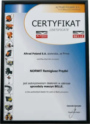 Altrad certificate