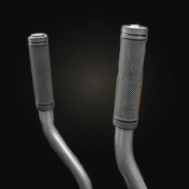 Two rubber-coated grips of the steering levers