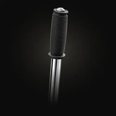 Rubber-coated control lever grip with a button on top