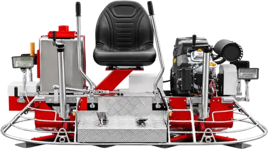Toolsa Low Rider ride-on power trowel with a Rato engine, front view without trowel pans