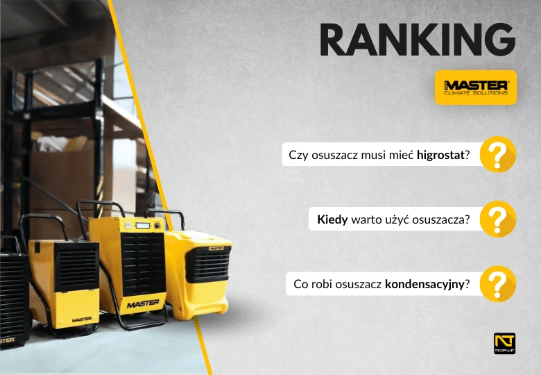 Ranking osuszaczy wilgoci Master – który model wybrać do domu, piwnicy lub budowy?