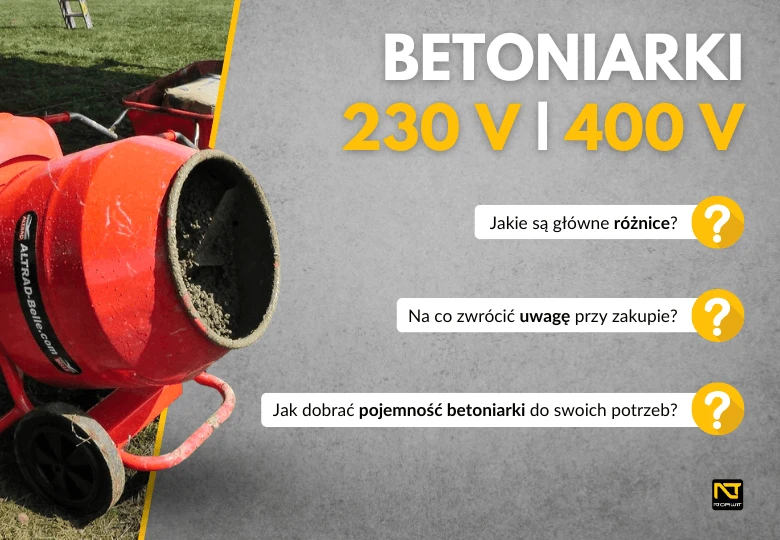 Betoniarki 230 V i 400 V - Kluczowe urządzenia na każdej budowie! Jaką wybrać?