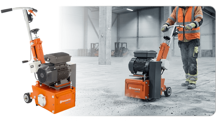 Elektryczna frezarka do betonu Husqvarna CG 200 + bęben