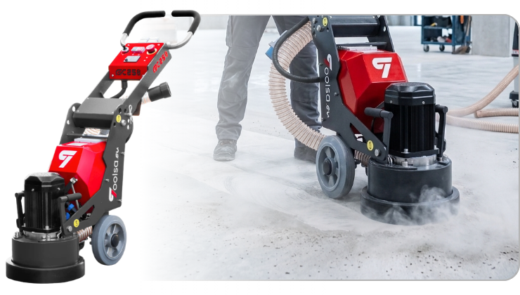 Szlifierka do polerowania betonu Toolsa GX 250 z regulowanymi obrotami i narzędziem