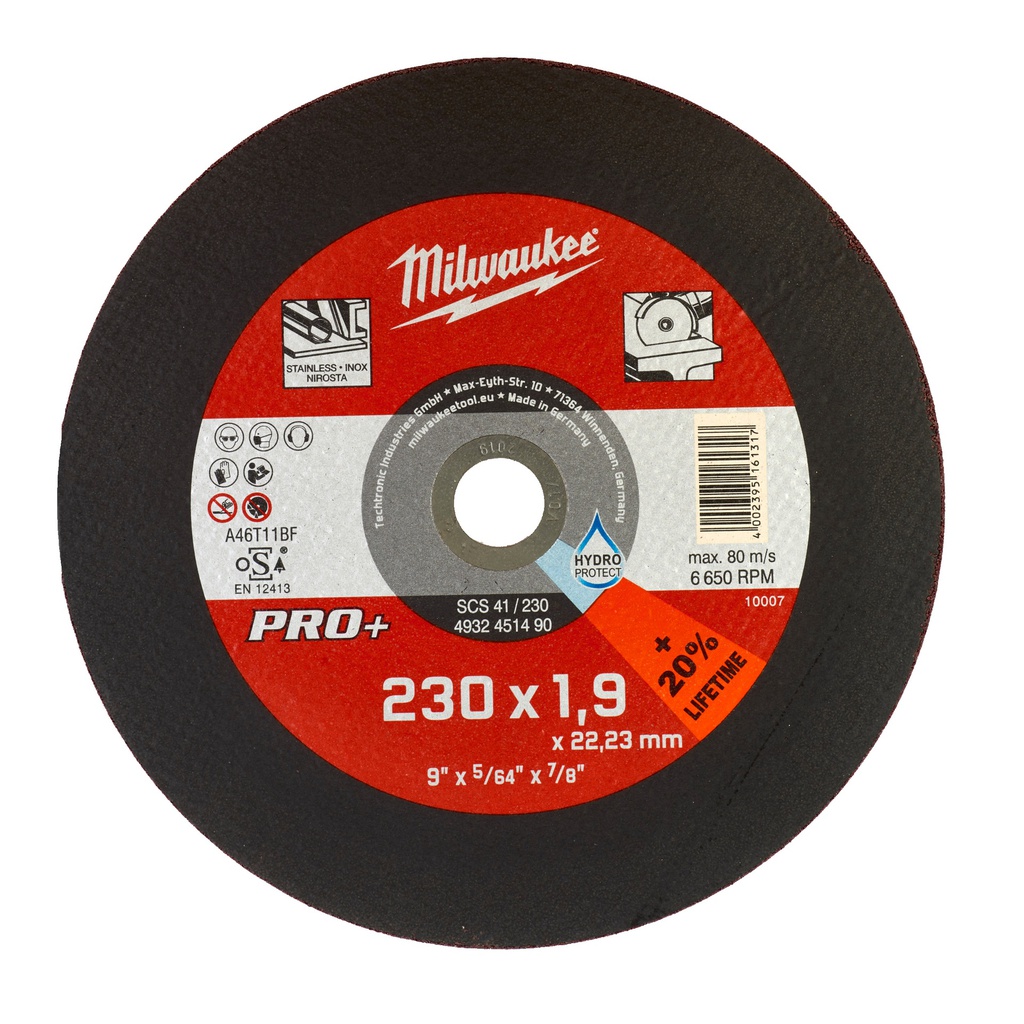 Tarcze cienkie do cięcia metalu PRO+ Milwaukee | SCS 41 / 230 x 1.9 x 22 mm - 25 pcs