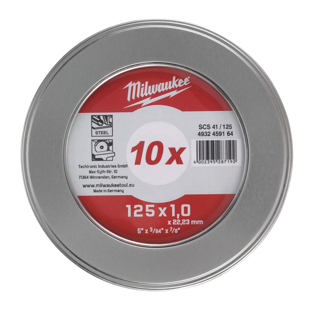 Tarcze cienkie do cięcia metalu PRO+ Milwaukee | Cut.W Pro+ SCS 41 125 x 1.0 mm MetalBox - 10 pcs