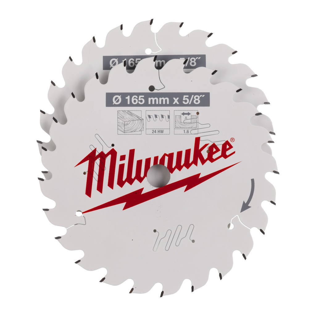 Tarcze pilarskie do ręcznych pił tarczowych Milwaukee | CSB Twin Pack 165 x 24T/24T - 2pc
