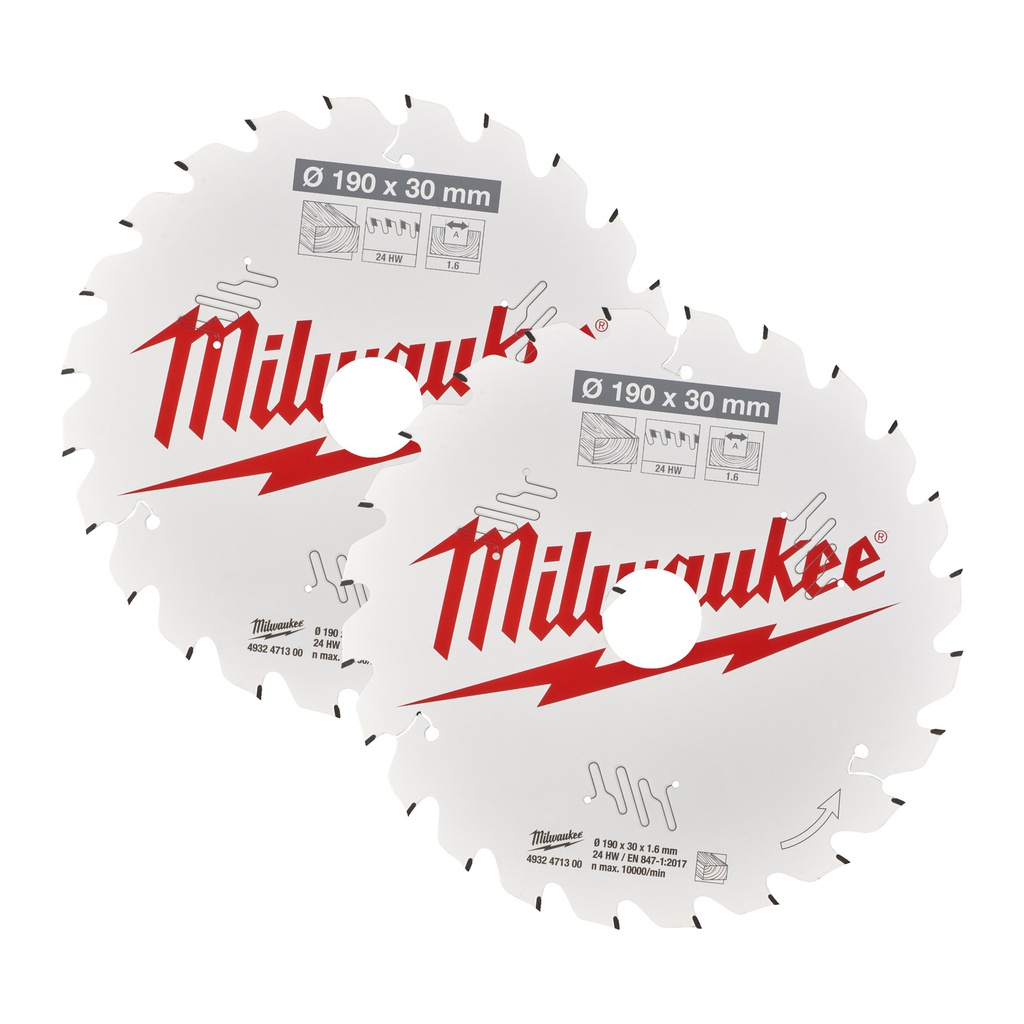 Tarcze pilarskie do ręcznych pił tarczowych Milwaukee | CSB Twin Pack 190 x 24T/24T - 2pc