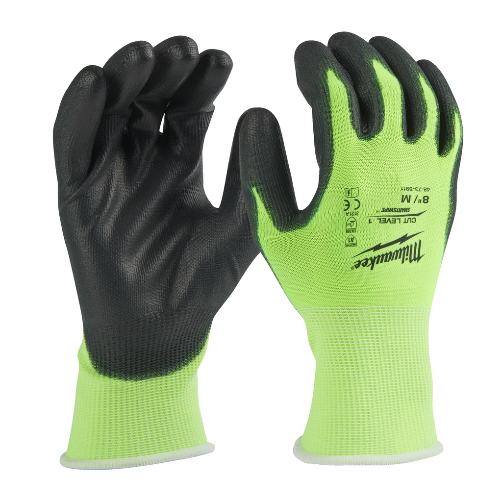 Rękawice odporne na przecięcia o podwyższonej widzialności - poziom A Milwaukee | Hi-Vis Cut A Gloves - 8/M - 1pc