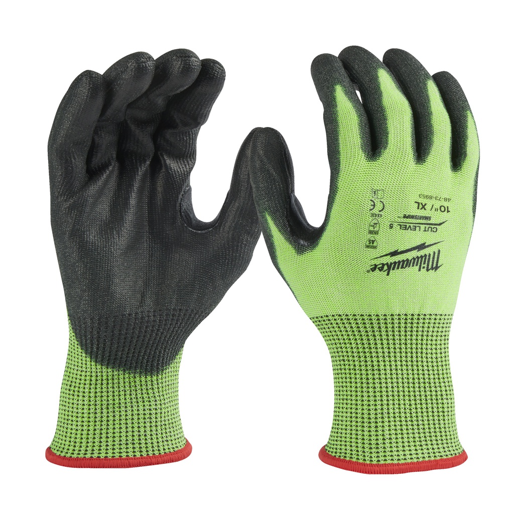 Rękawice odporne na przecięcia o podwyższonej widzialności - poziom E Milwaukee | Hi-Vis Cut E Gloves -10/XL -1pc