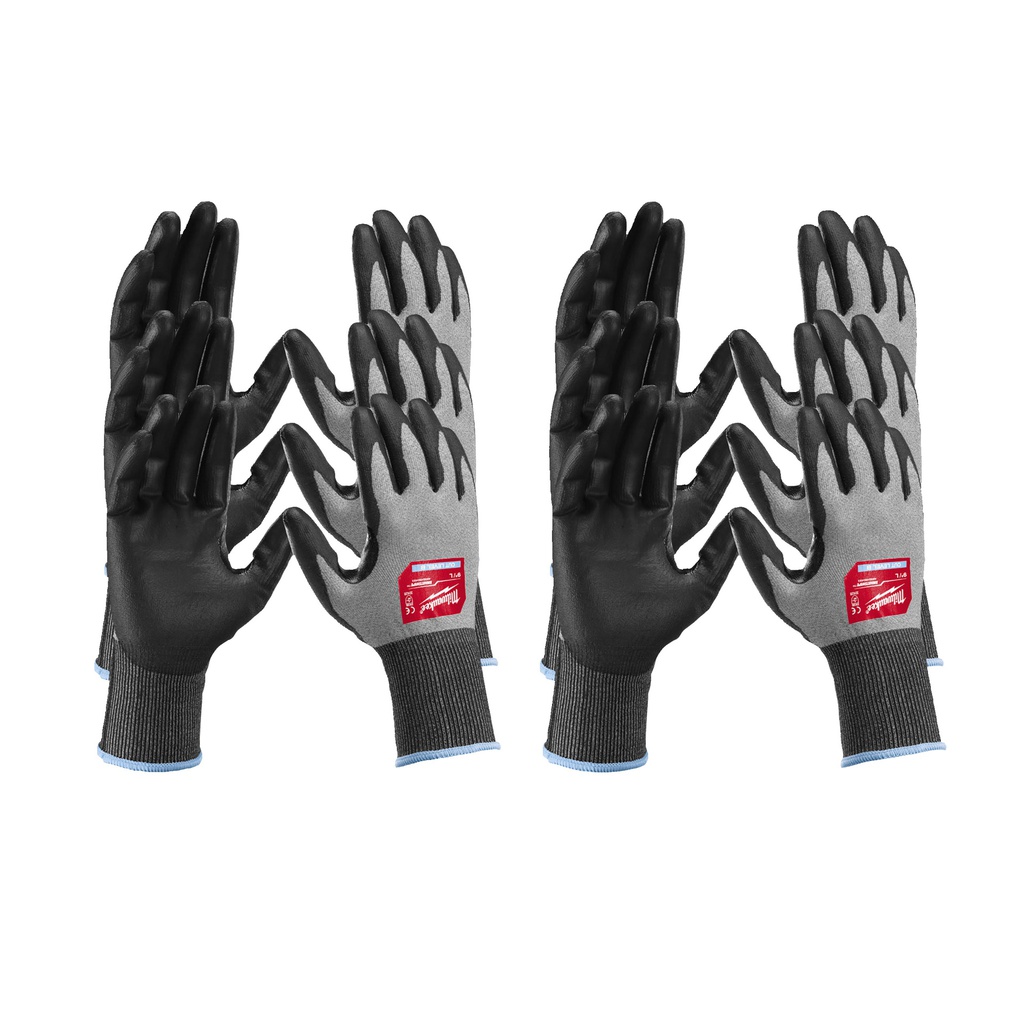 Rękawice odporne na przecięcia o wysokim poziomie manipulacyjności - poziom B Milwaukee | Pack Hi-Dex Cut B Gloves - 10/XL - 12pc
