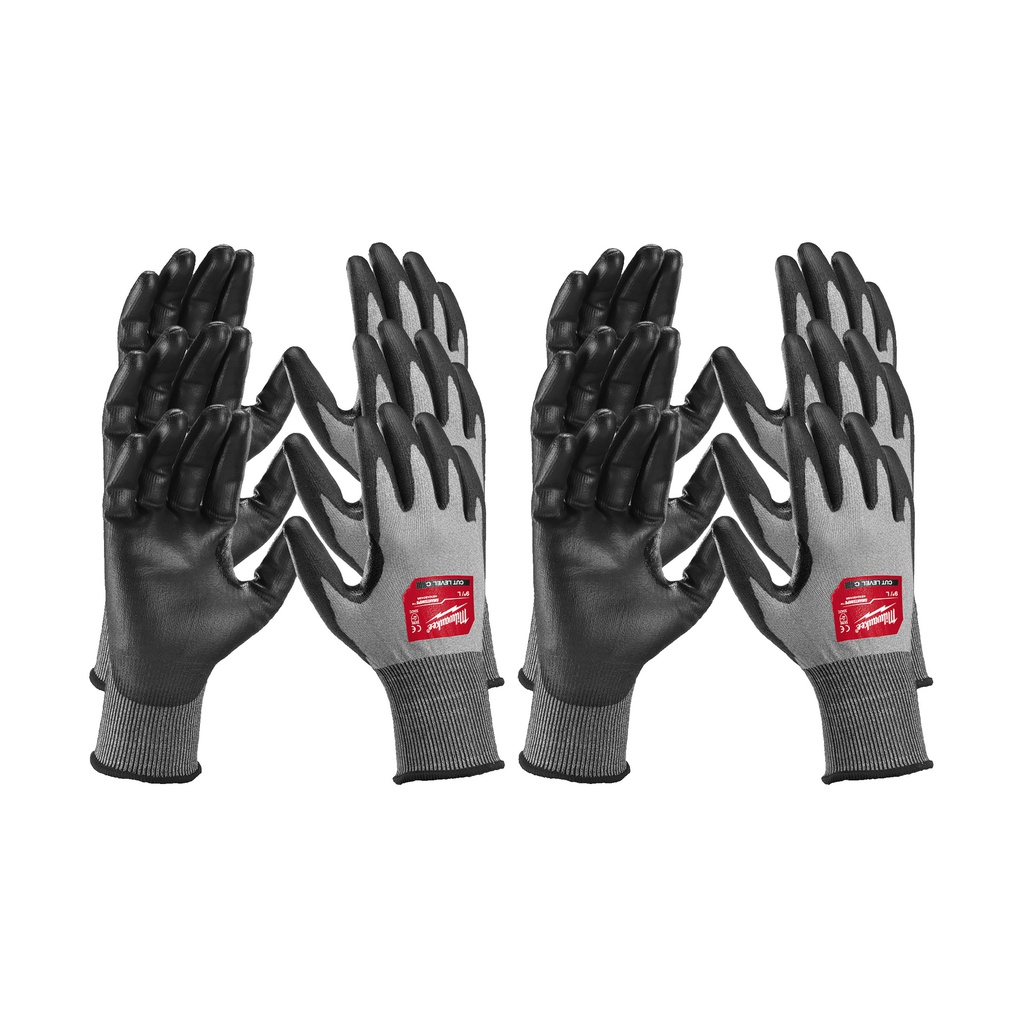 Rękawice odporne na przecięcia o wysokim poziomie manipulacyjności - poziom C Milwaukee | Pack Hi-Dex Cut C Gloves - 10/XL - 12pc