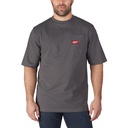 T-shirt z krótkim rękawem i kieszonką na klatce piersiowej - Szary Milwaukee | WTSSG (M)