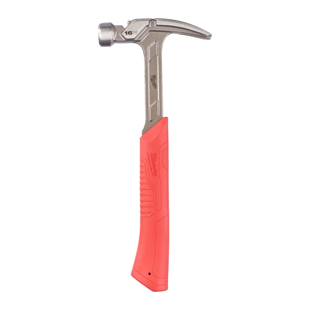 Młotek ciesielski z trzonkiem stalowym, pazur prosty Milwaukee | Steel RIP Claw Hammer 16oz / 450g