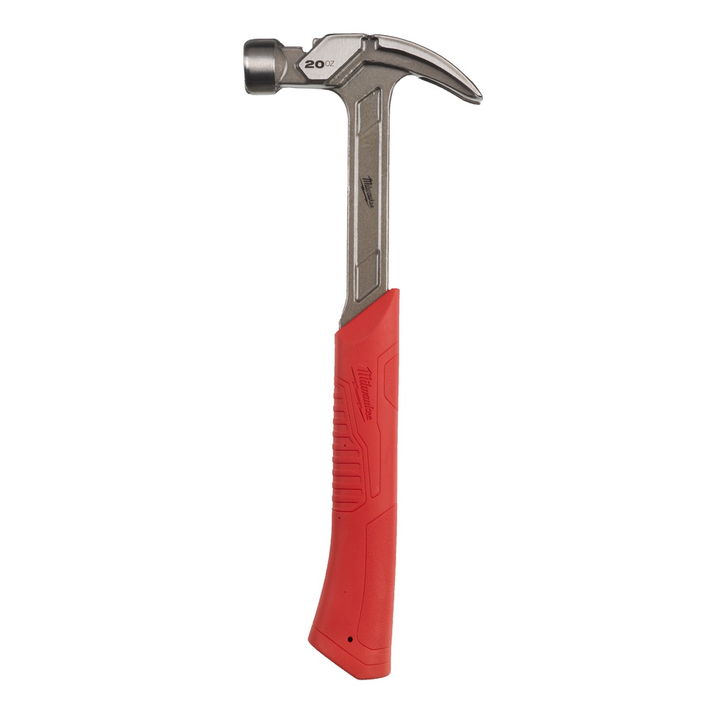 Młotek ciesielski z trzonkiem stalowym, pazur zakrzywiony Milwaukee | Steel Curved Claw Hammer 20oz / 570g