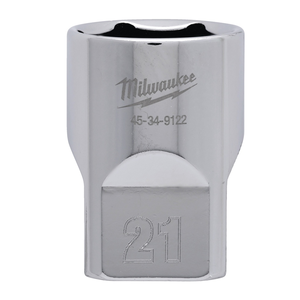 Nasadki chromowane ½″ Milwaukee | 1/2 Drive Socket Metric Standard - 21 mm