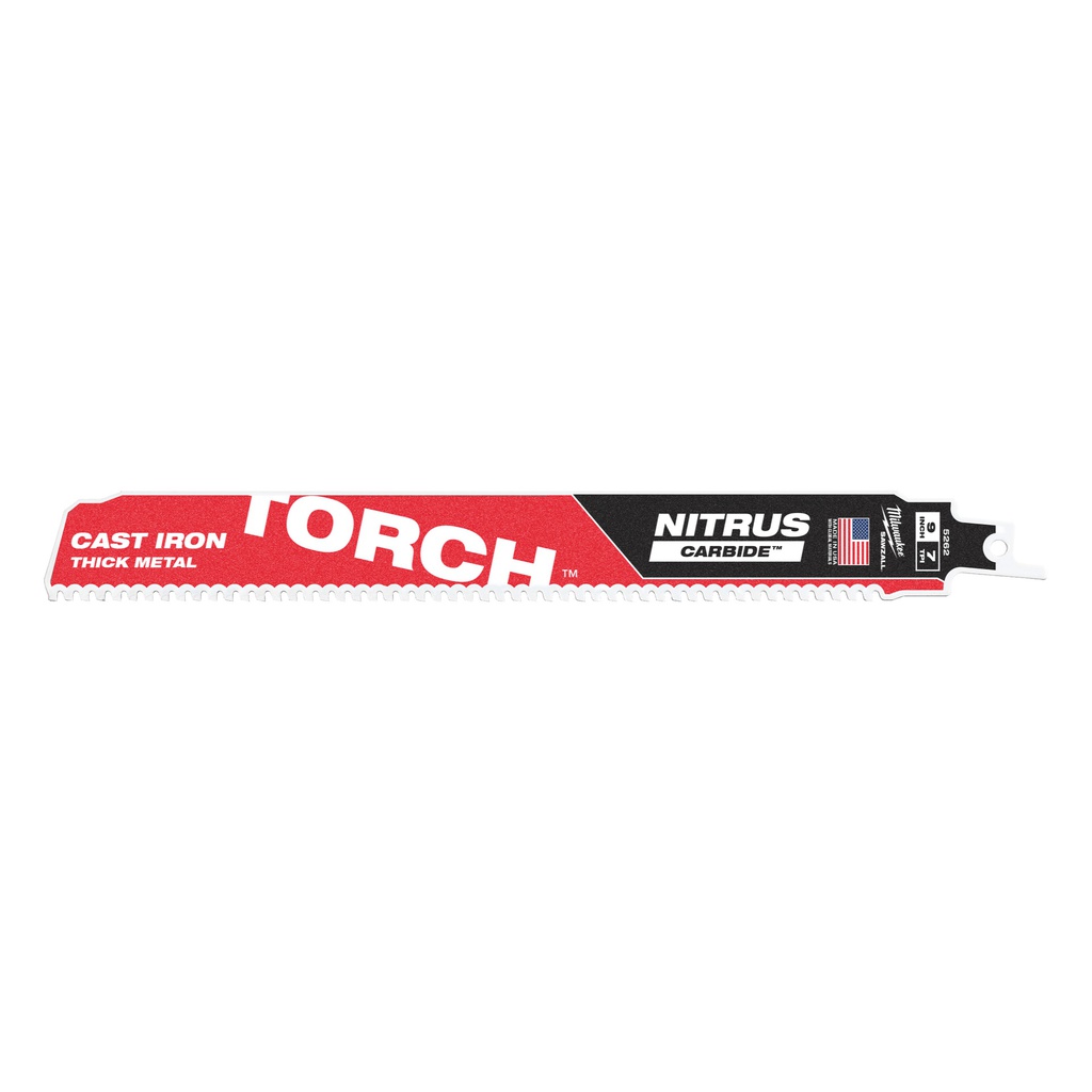 Metal: Brzeszczoty TORCH™ NITRUS CARBIDE ™ z węglikiem Milwaukee | TCT TORCH NITRUS 230 x 8 - 1pc