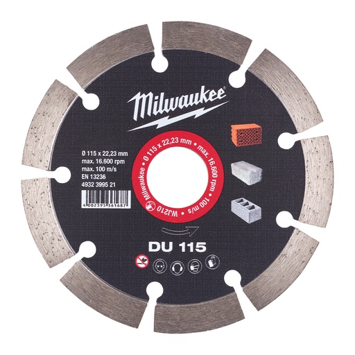 [4932399521] Tarcze diamentowe DU Milwaukee | DU 115 mm - 1 pc