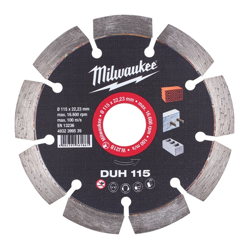 [4932399539] Tarcze diamentowe DUH Milwaukee | DUH 115 mm - 1 pc