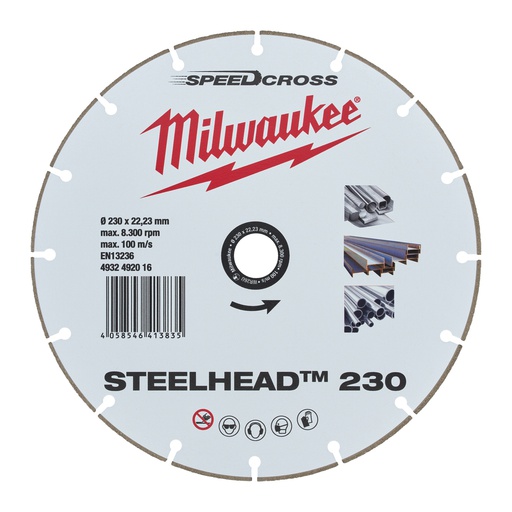 [4932492016] Tarcze SPEEDCROSS STEELHEAD™  Milwaukee | Steelhead 230 mm - 1 pc