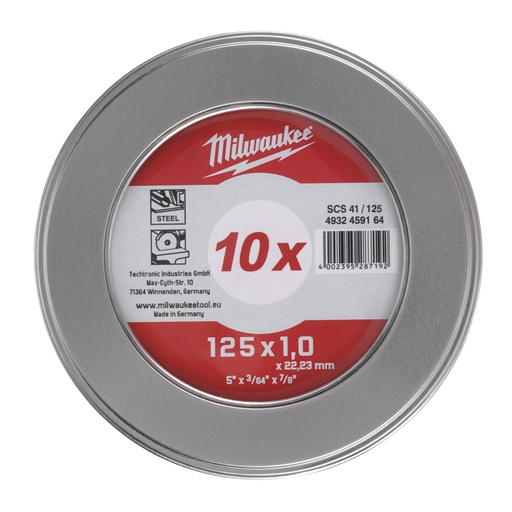 [4932478998] Tarcze cienkie do cięcia metalu PRO+ Milwaukee | Cut.W Pro+ SCS 41 125 x 1.0 mm MetalBox - 10 pcs