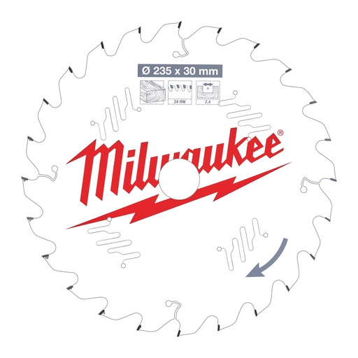 [4932471305] Tarcze pilarskie do ręcznych pił tarczowych Milwaukee | CSB P W 235 x 30 x 2,4 x 24ATB