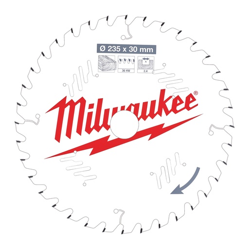[4932471306] Tarcze pilarskie do ręcznych pił tarczowych Milwaukee | CSB P W 235 x 30 x 2,4 x 36ATB
