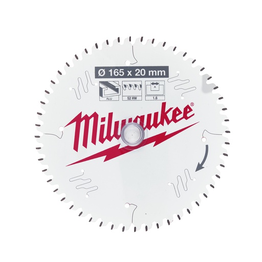 [4932479087] Tarcze pilarskie do ręcznych pił tarczowych Milwaukee | CSB P Alu 165 x 20 x 1.6 x 52 ATB - 1pc