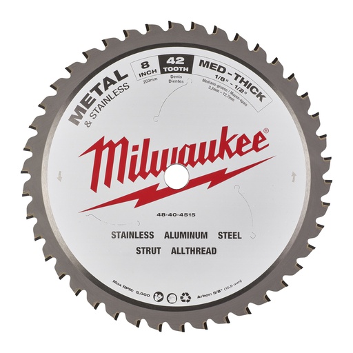 [48404515] Tarcze tnące do metalu. Milwaukee | CSB P M 203 x 5/8 x 1.8 x 42 - 1pc