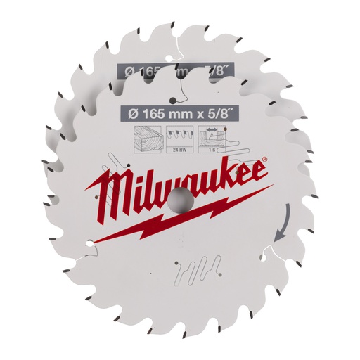 [4932479836] Tarcze pilarskie do ręcznych pił tarczowych Milwaukee | CSB Twin Pack 165 x 24T/24T - 2pc