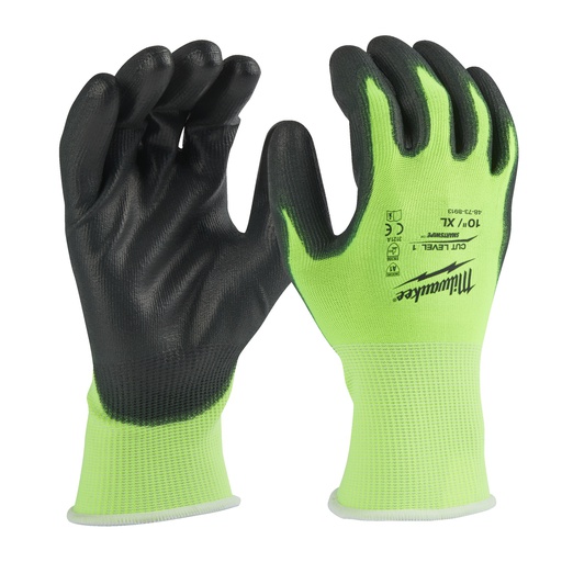 [4932479919] Rękawice odporne na przecięcia o podwyższonej widzialności - poziom A Milwaukee | Hi-Vis Cut A Gloves - 10/XL - 1pc