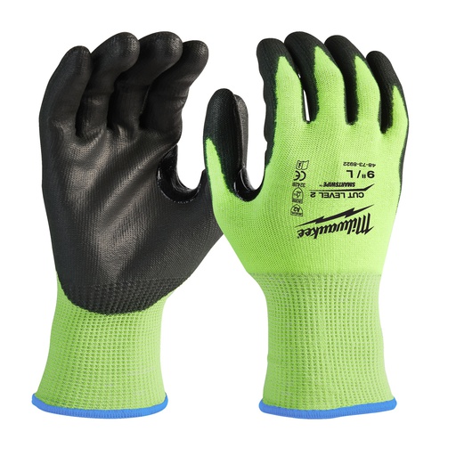 [4932479924] Rękawice odporne na przecięcia o podwyższonej widzialności - poziom B Milwaukee | Hi-Vis Cut B Gloves - 10/XL - 1pc