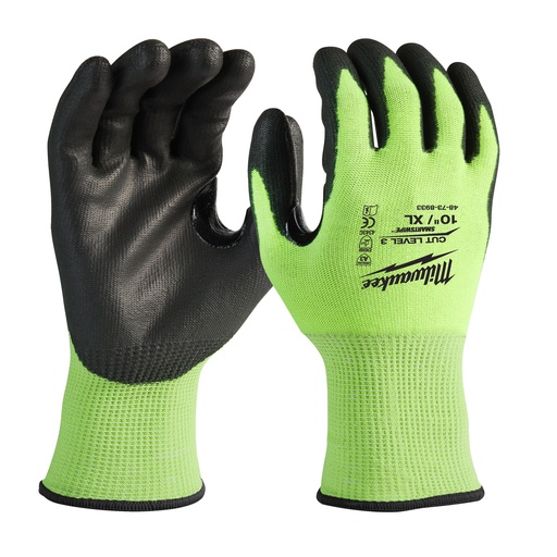 [4932478133] Rękawice odporne na przecięcia o podwyższonej widzialności - poziom C Milwaukee | Hi-Vis Cut C Gloves - 10/XL - 1pc