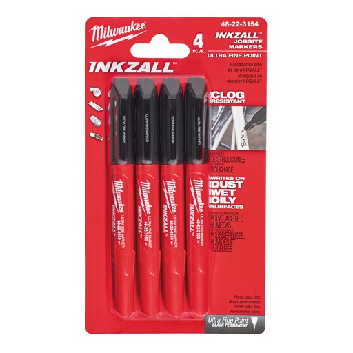 [48223154] Markery INKZALL™  Milwaukee | Inkzall Fine Tip Markers - 4 pcs